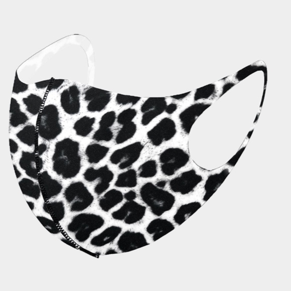 Other - Leopard Pattern Print Mask - Black/White